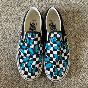 Vans Butterfly Checkerboard Classic Slip Ons